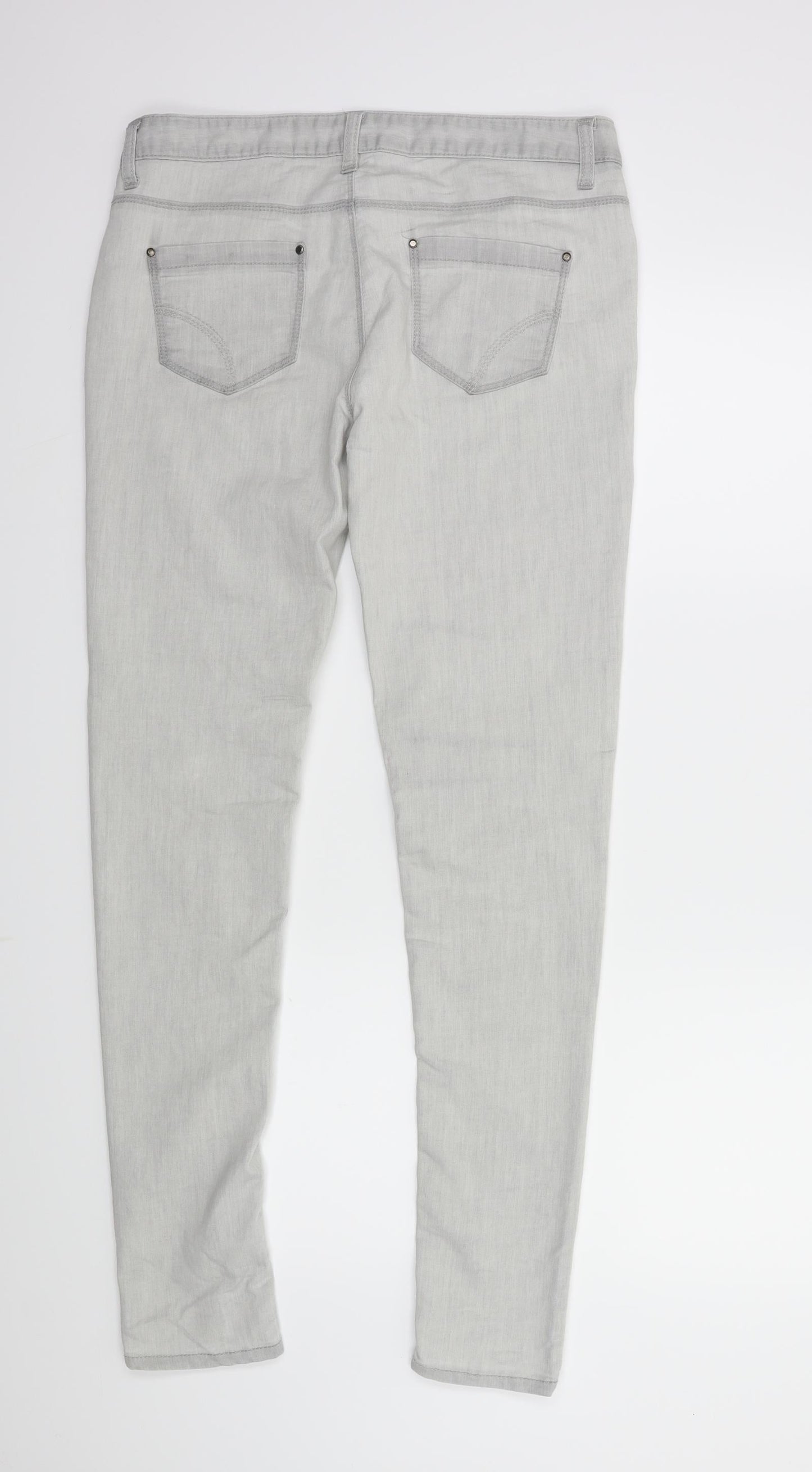 Denim & Co. Womens Grey  Denim Skinny Jeans Size 12 L30 in