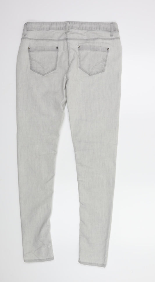 Denim & Co. Womens Grey  Denim Skinny Jeans Size 12 L30 in