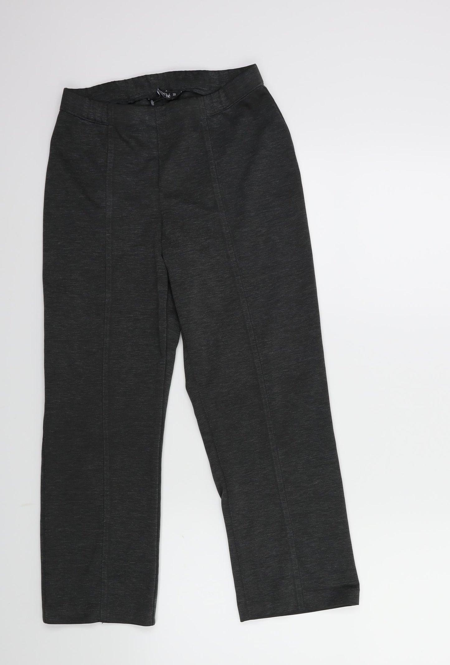 Womens UK Size 10 Bonmarché Regular Fit Cropped Grey Trousers