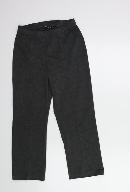 Womens UK Size 10 Bonmarché Regular Fit Cropped Grey Trousers