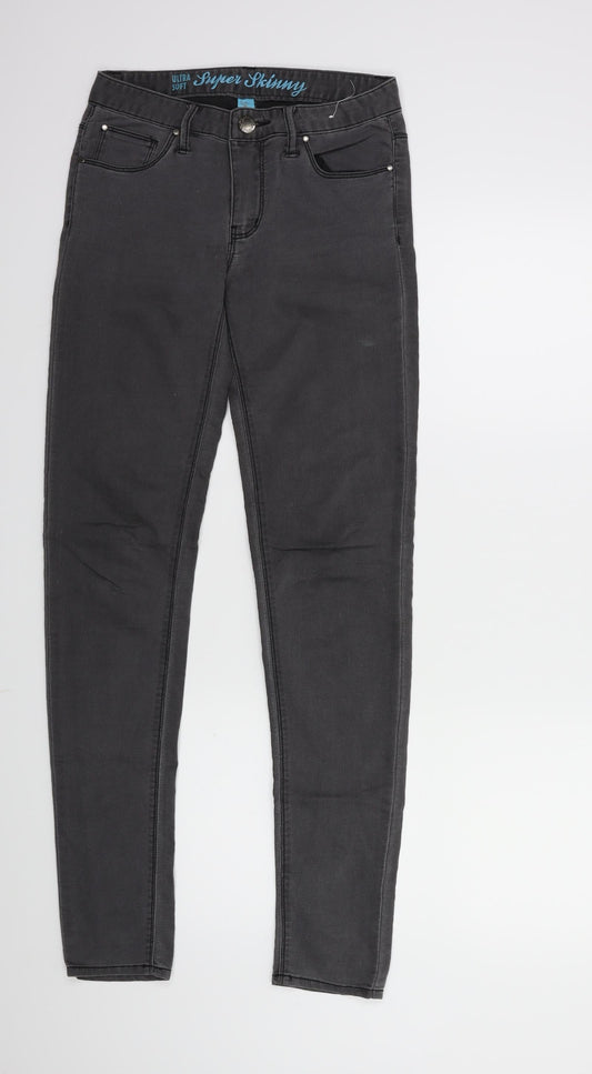 Denim & Co. Womens Grey  Denim Skinny Jeans Size 6 L30 in