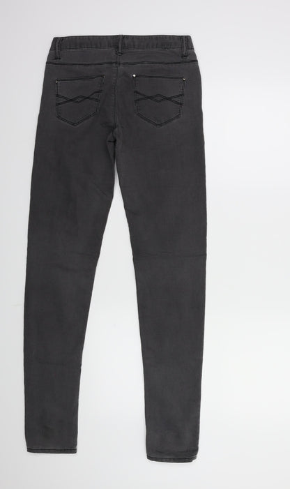 Denim & Co. Womens Grey  Denim Skinny Jeans Size 6 L30 in