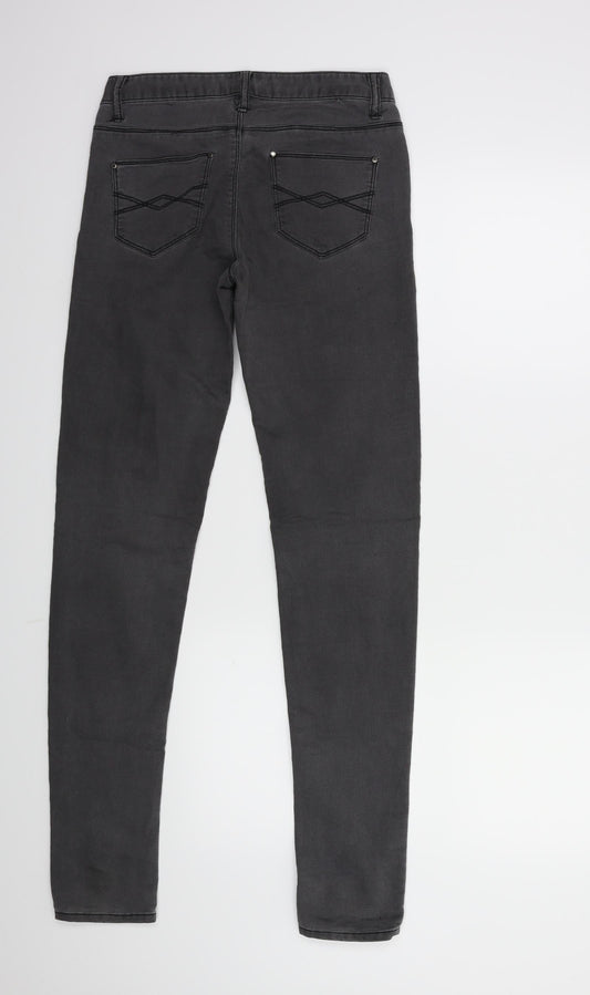 Denim & Co. Womens Grey  Denim Skinny Jeans Size 6 L30 in