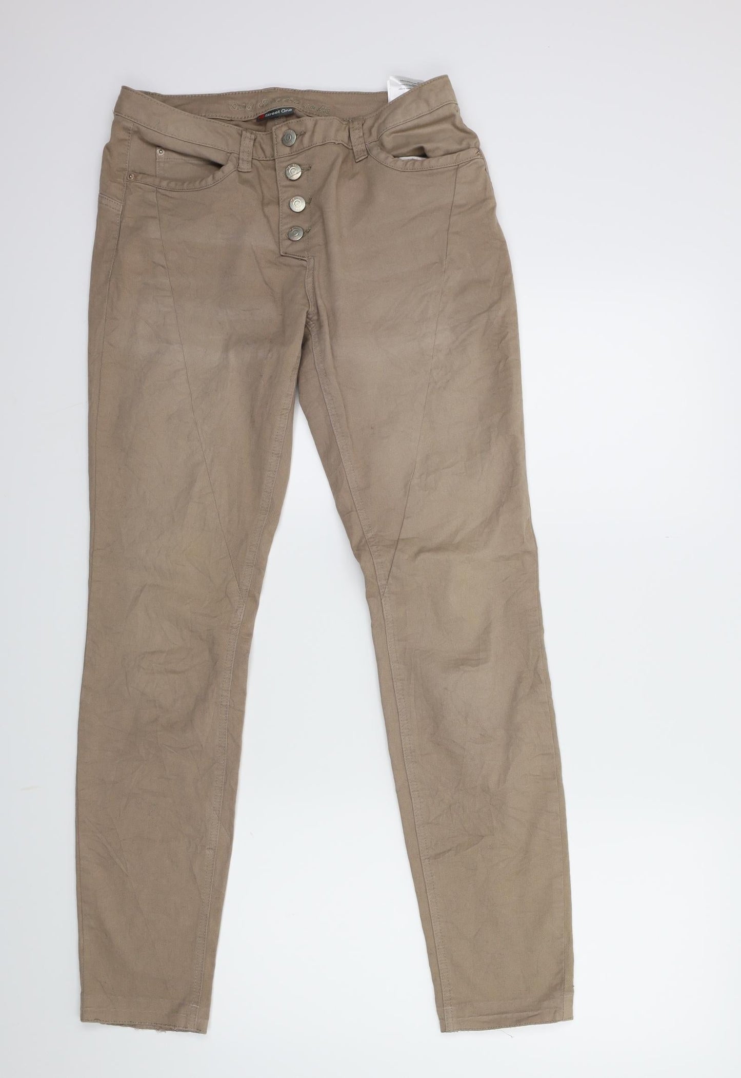 Womens UK Size 28 in Street One Regular Fit Skinny Brown Jeans