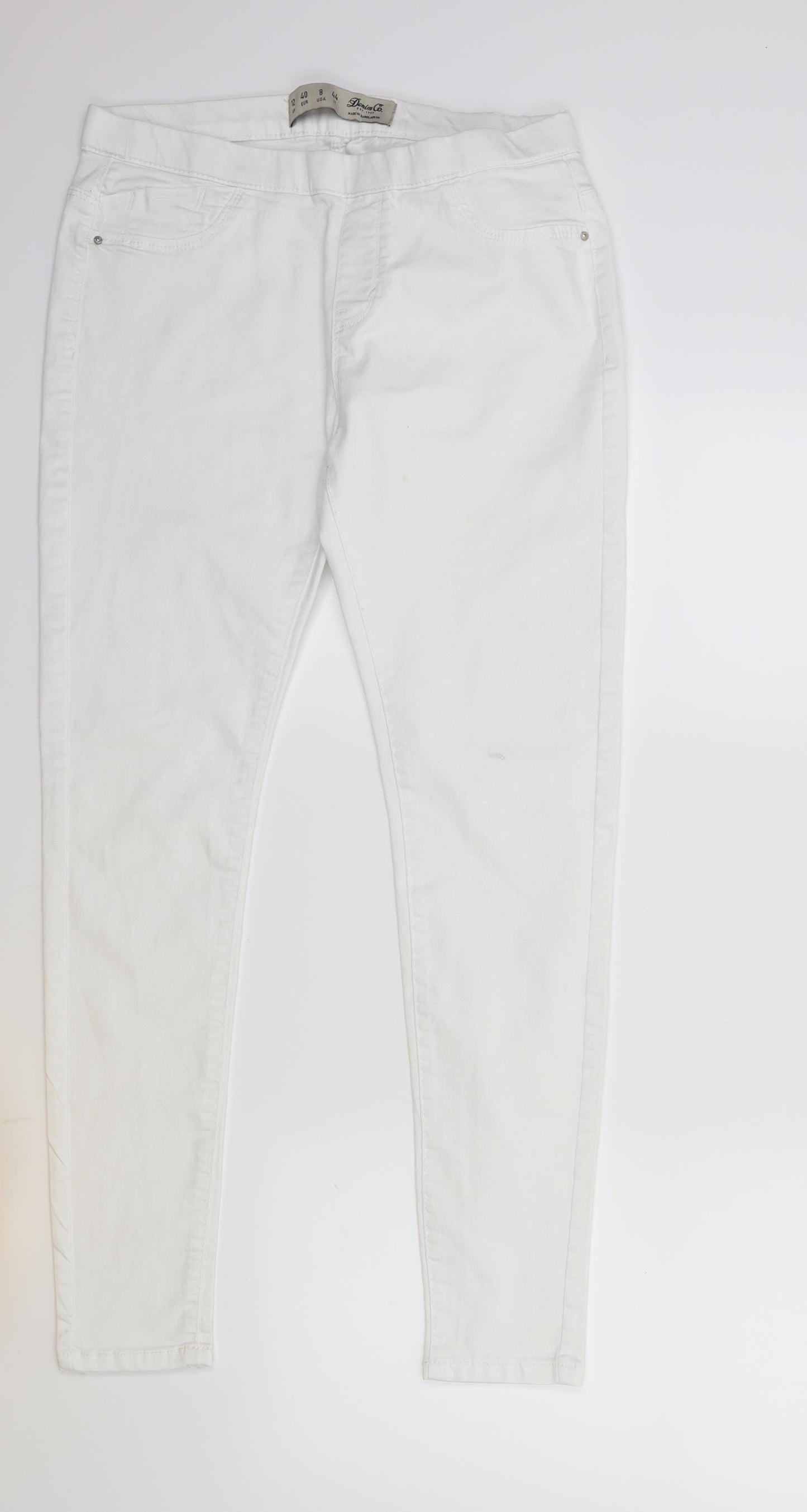 Denim & Co. Womens White  Denim Skinny Jeans Size 12 L28 in