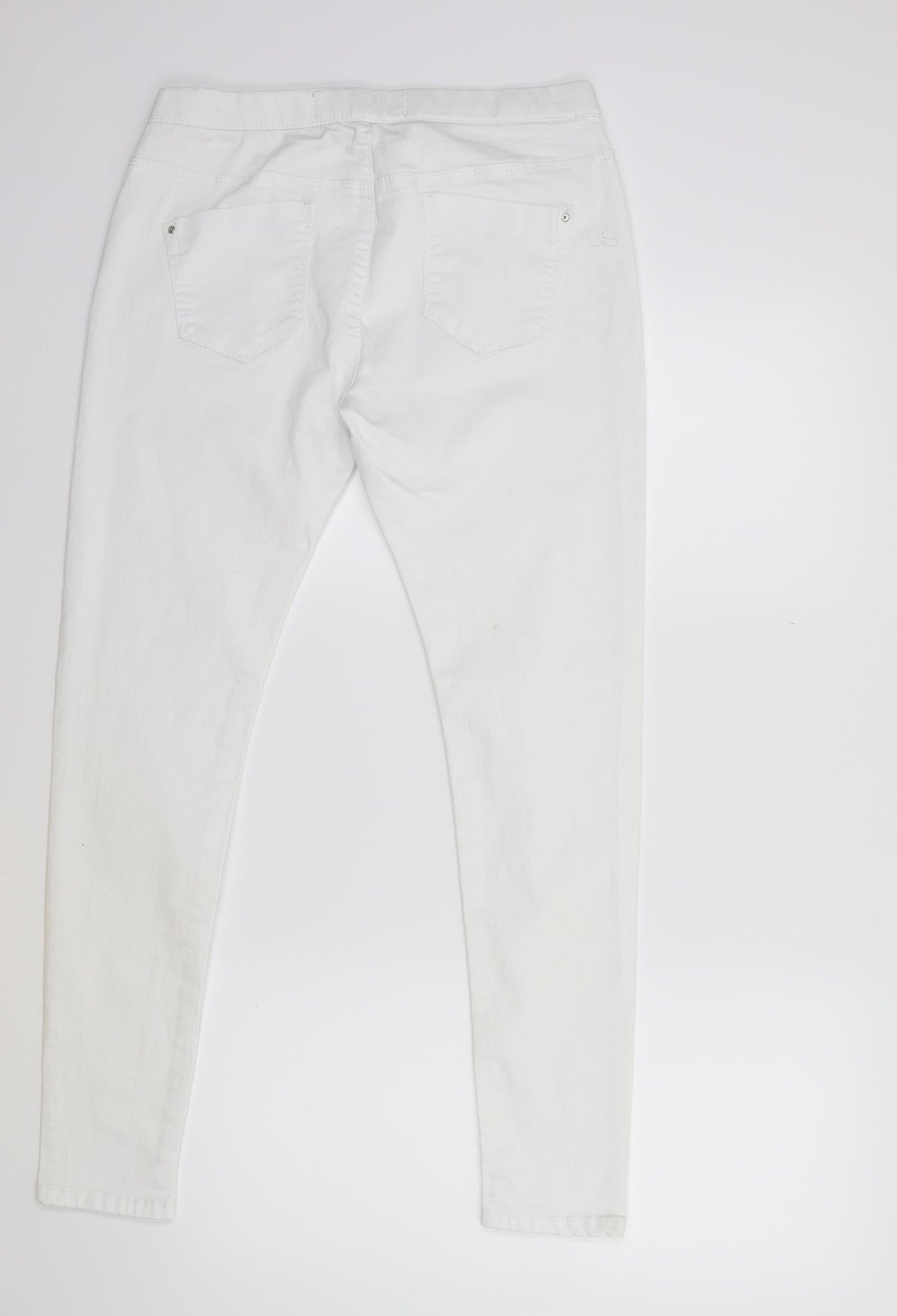 Denim & Co. Womens White  Denim Skinny Jeans Size 12 L28 in