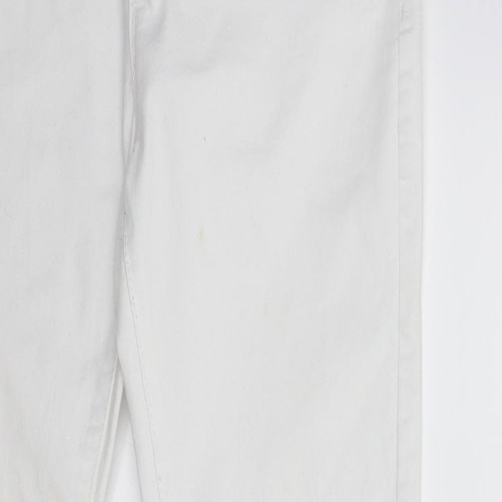 Denim & Co. Womens White  Denim Skinny Jeans Size 12 L28 in