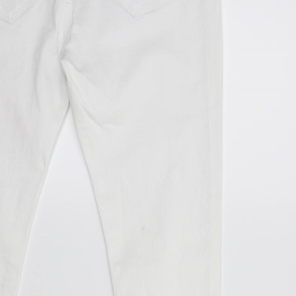 Denim & Co. Womens White  Denim Skinny Jeans Size 12 L28 in