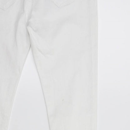 Denim & Co. Womens White  Denim Skinny Jeans Size 12 L28 in
