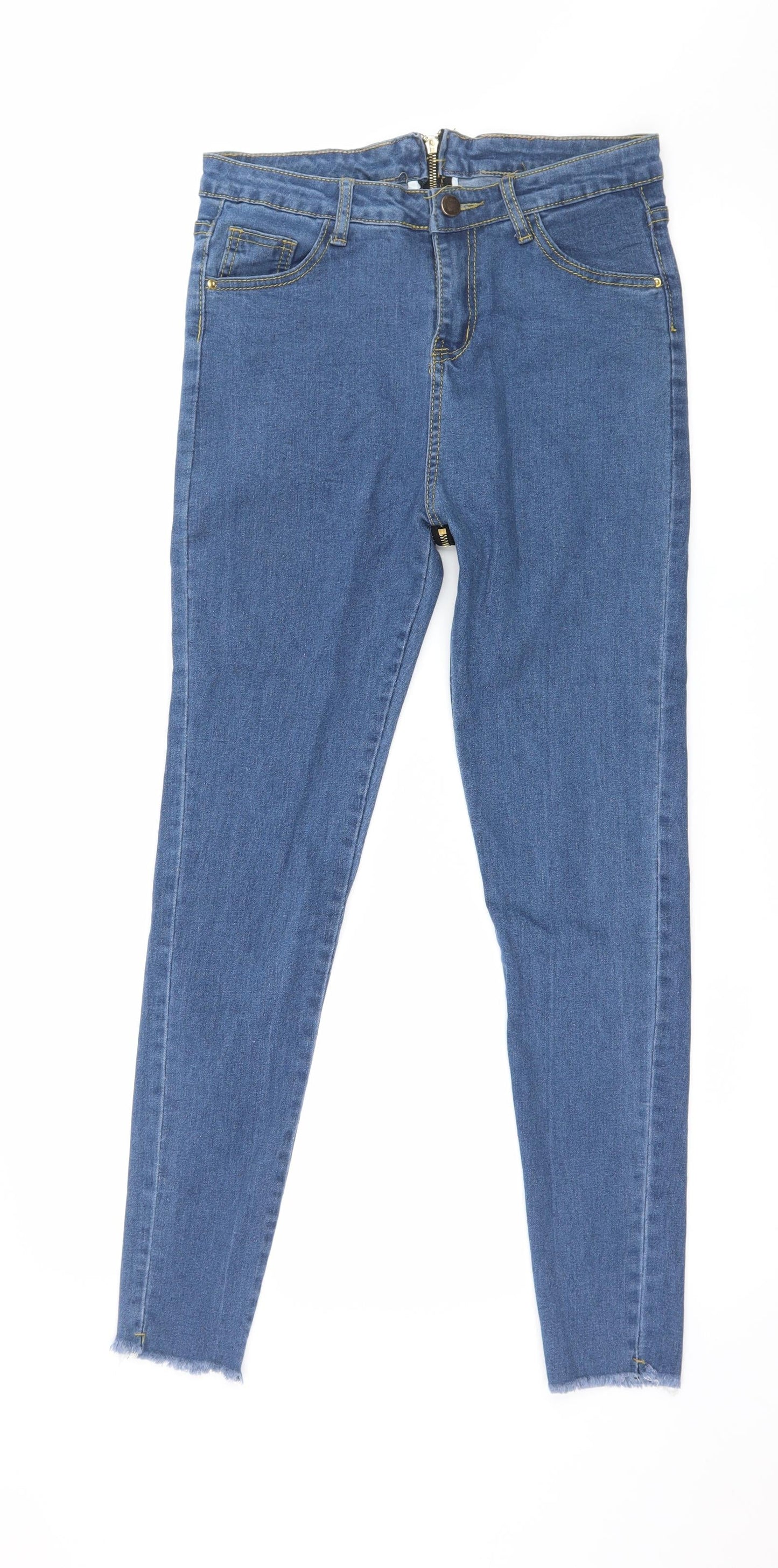Womens UK Size S Preworn Regular Fit Skinny Blue Jeans