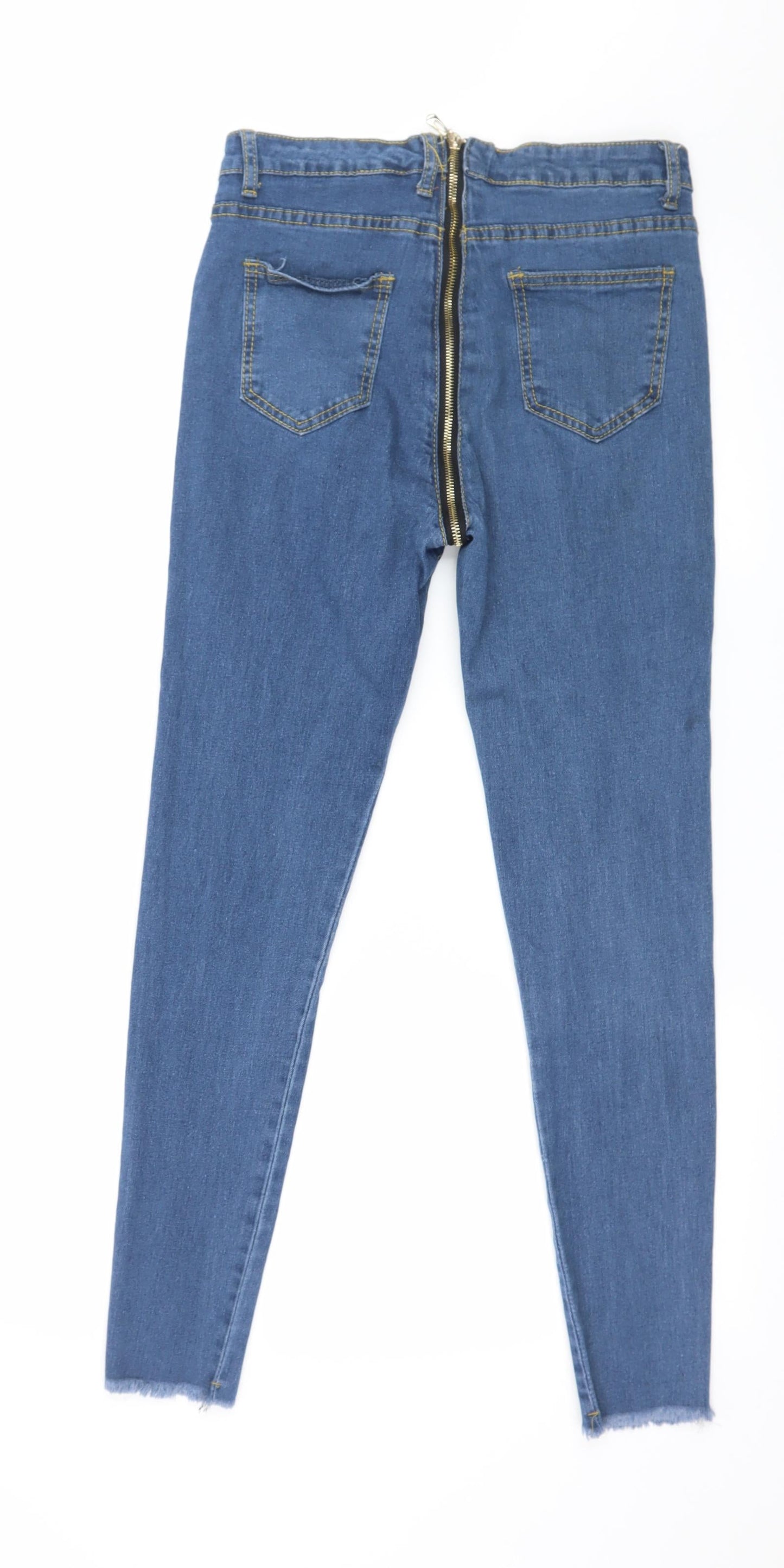 Womens UK Size S Preworn Regular Fit Skinny Blue Jeans