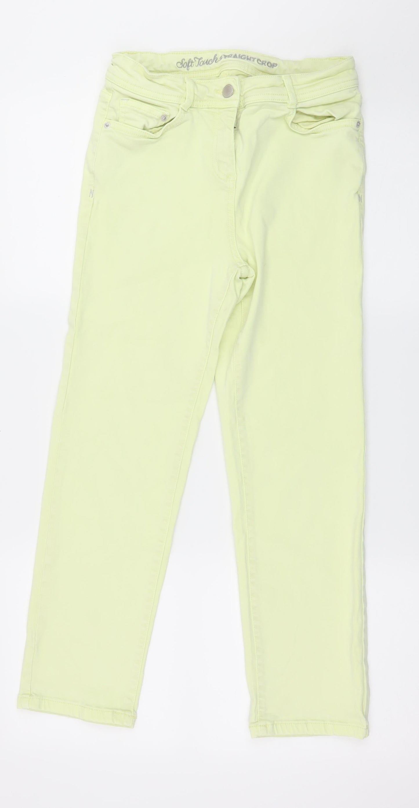 Womens UK Size 28 in Preworn Regular Fit Cropped Green Jeans