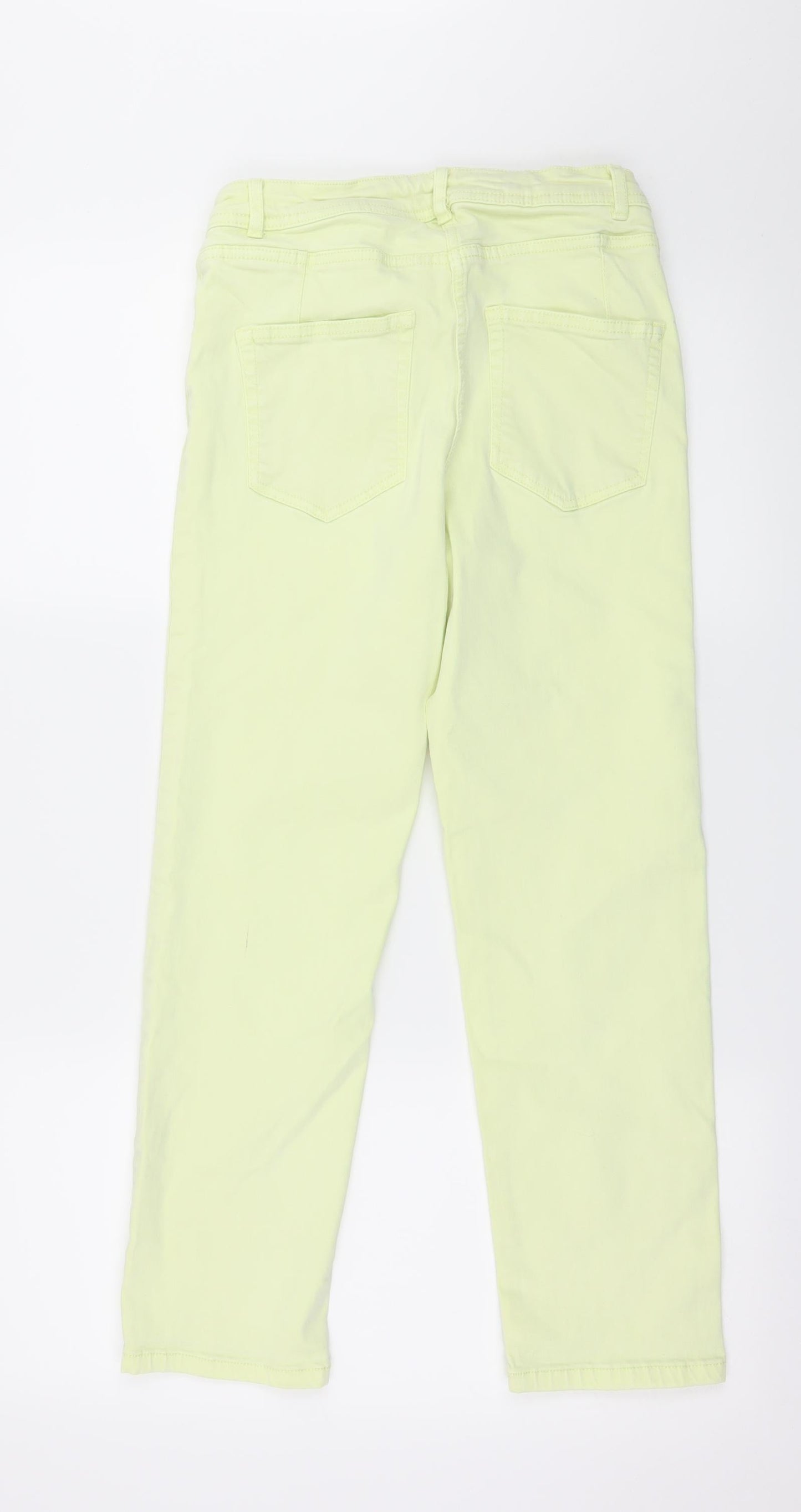 Womens UK Size 28 in Preworn Regular Fit Cropped Green Jeans
