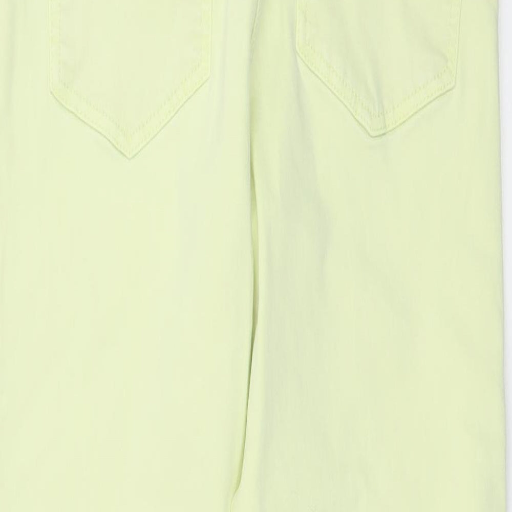 Womens UK Size 28 in Preworn Regular Fit Cropped Green Jeans