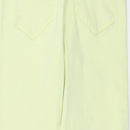 Womens UK Size 28 in Preworn Regular Fit Cropped Green Jeans