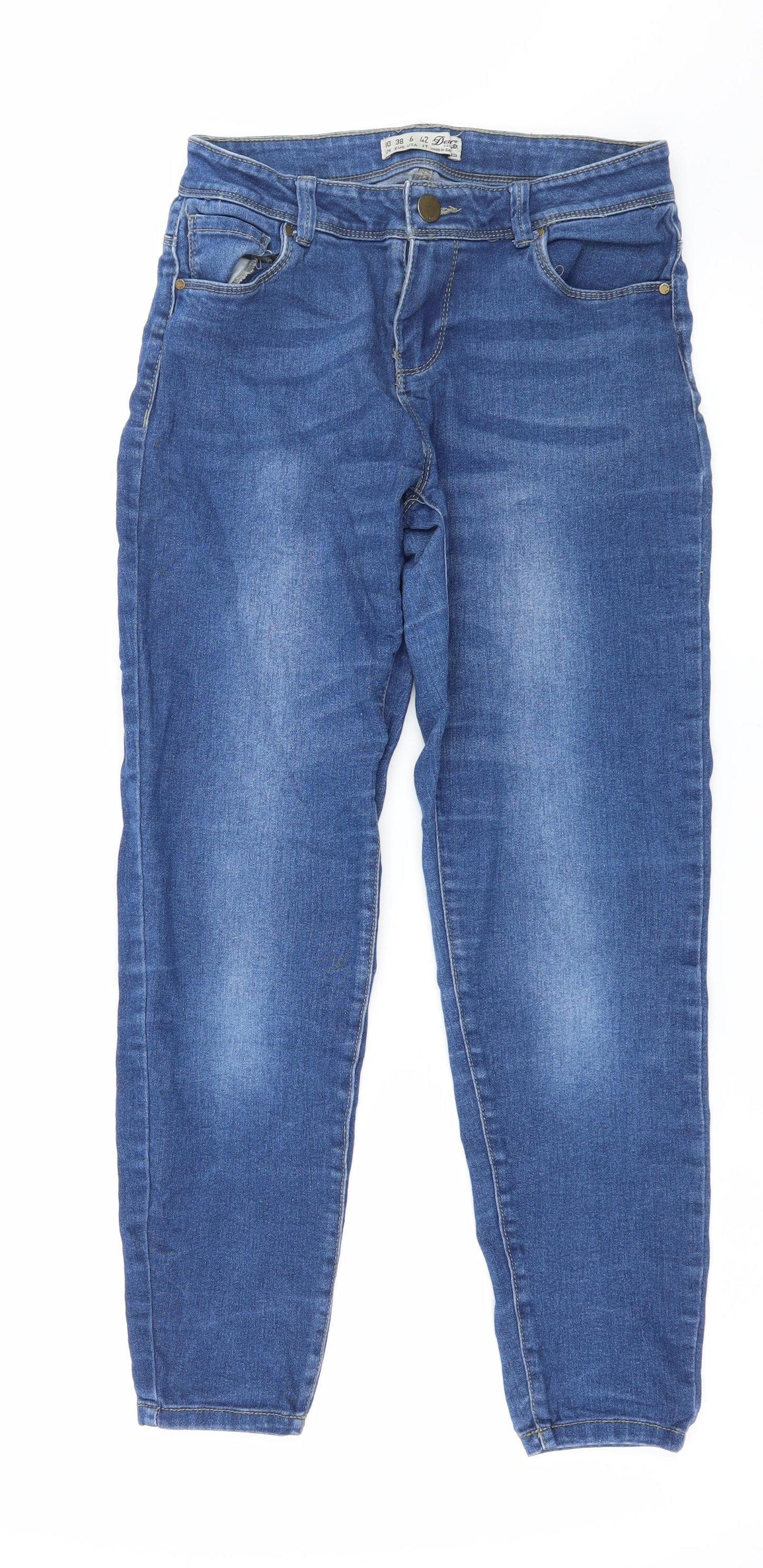 Denim & Co. Womens Blue  Denim Skinny Jeans Size 10 L25 in