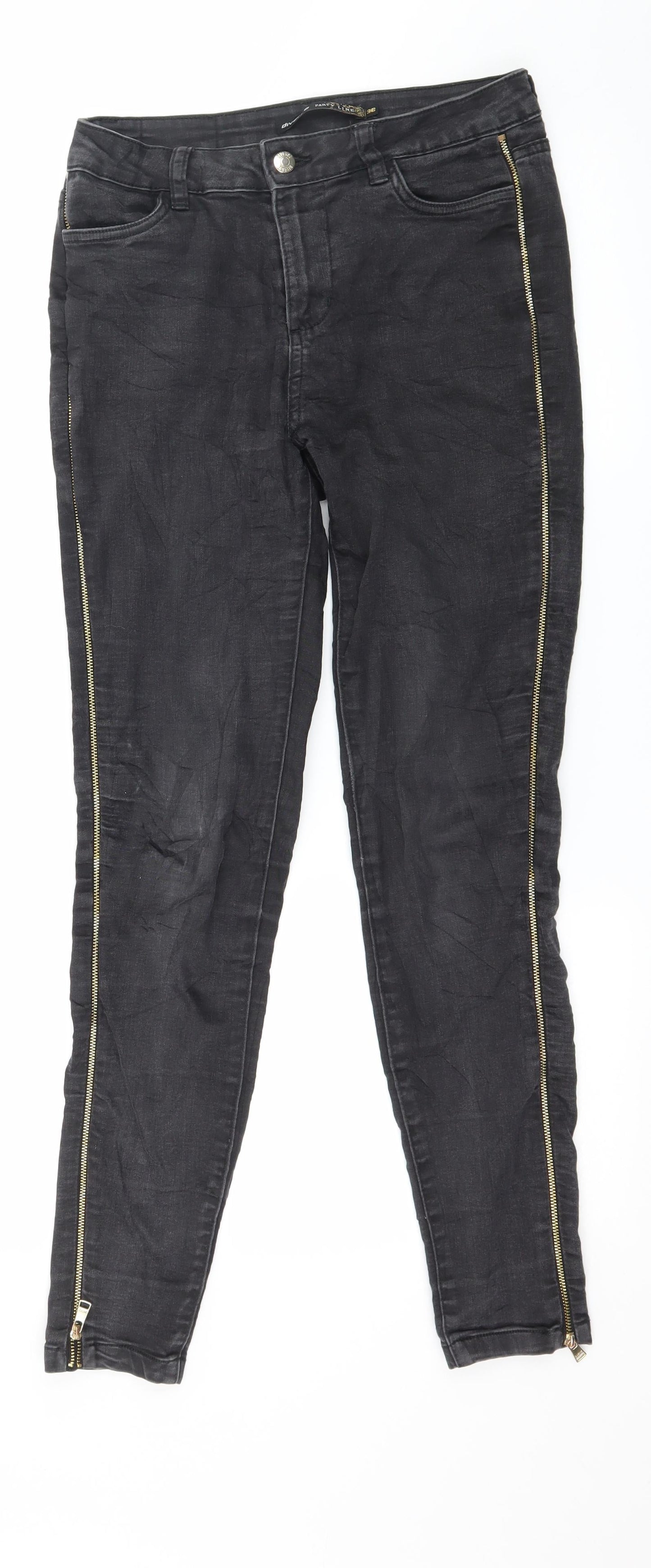 Diverse Womens Black  Denim Skinny Jeans Size 8 L28 in