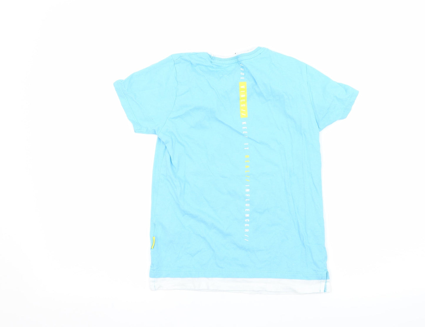 Primark Boys Blue  Jersey Basic T-Shirt Size 7-8 Years  - Dude