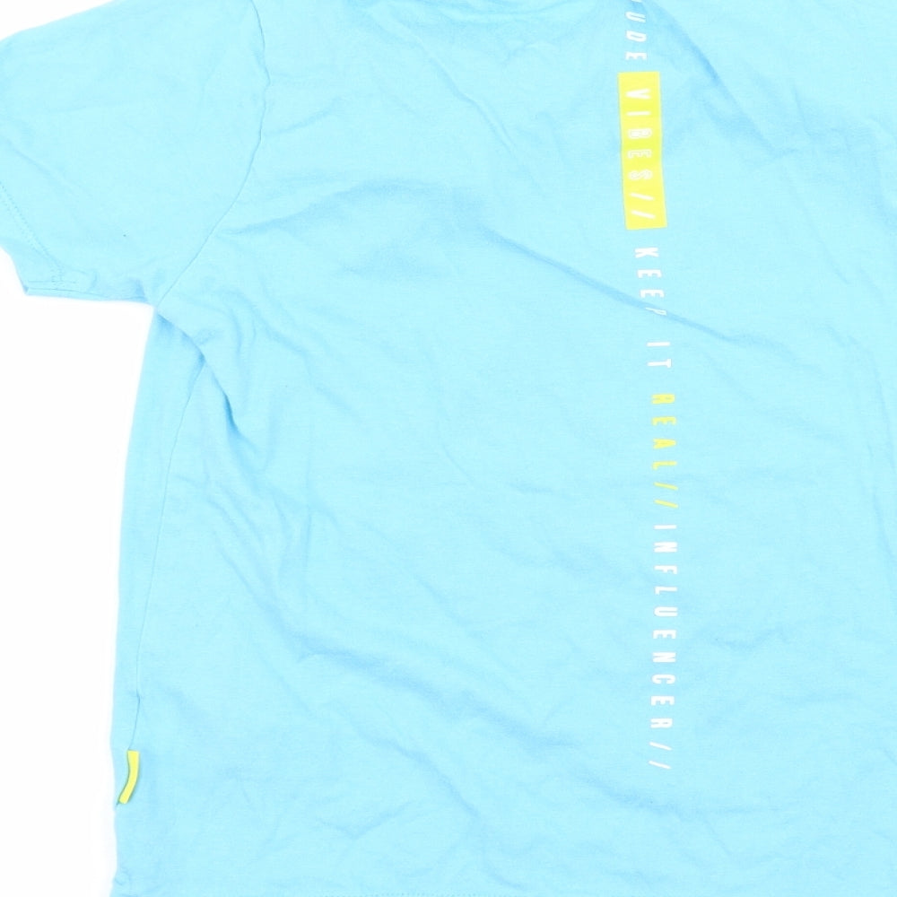 Primark Boys Blue  Jersey Basic T-Shirt Size 7-8 Years  - Dude