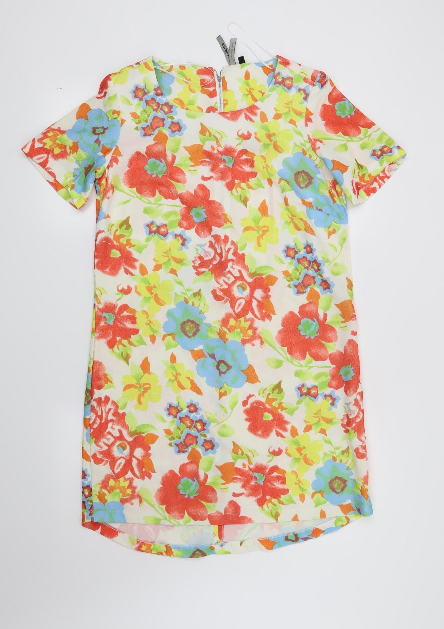 Intuition Womens White Floral Rayon Sheath  Size 10