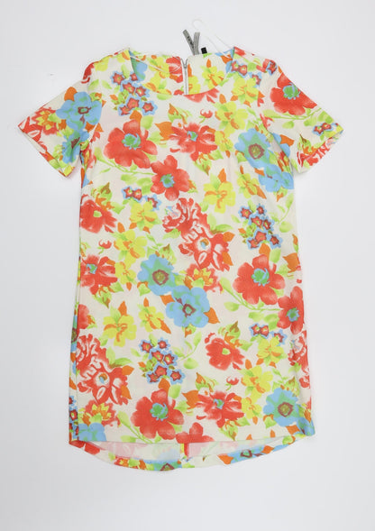 Intuition Womens White Floral Rayon Sheath  Size 10