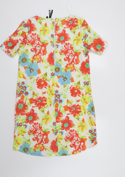 Intuition Womens White Floral Rayon Sheath  Size 10