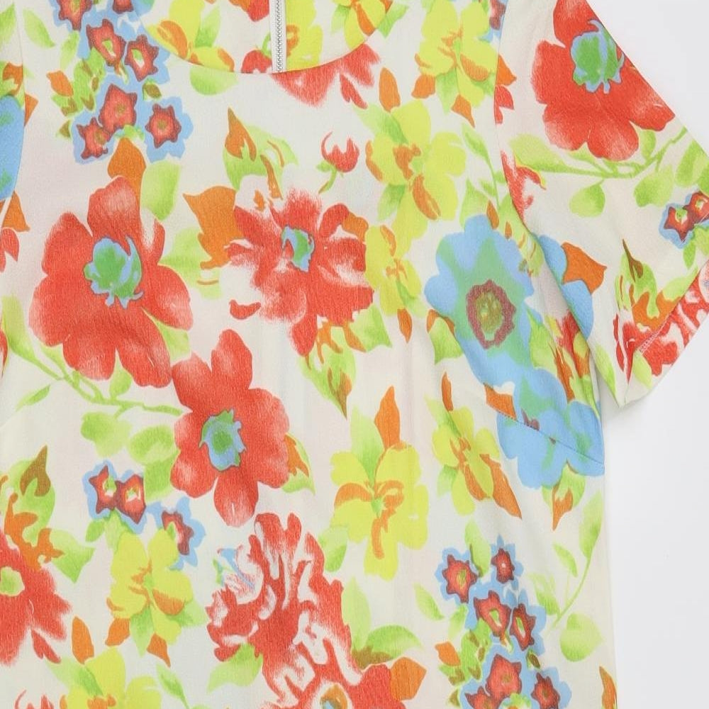 Intuition Womens White Floral Rayon Sheath  Size 10