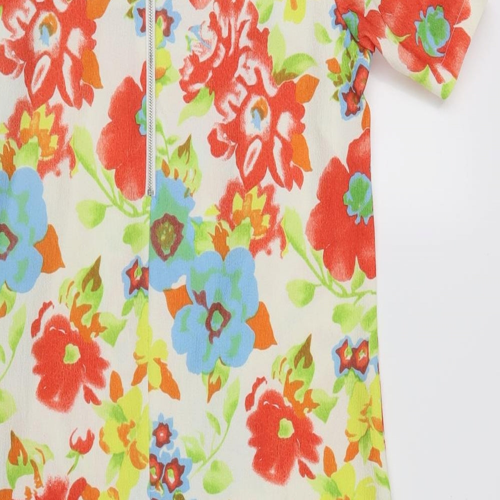 Intuition Womens White Floral Rayon Sheath  Size 10