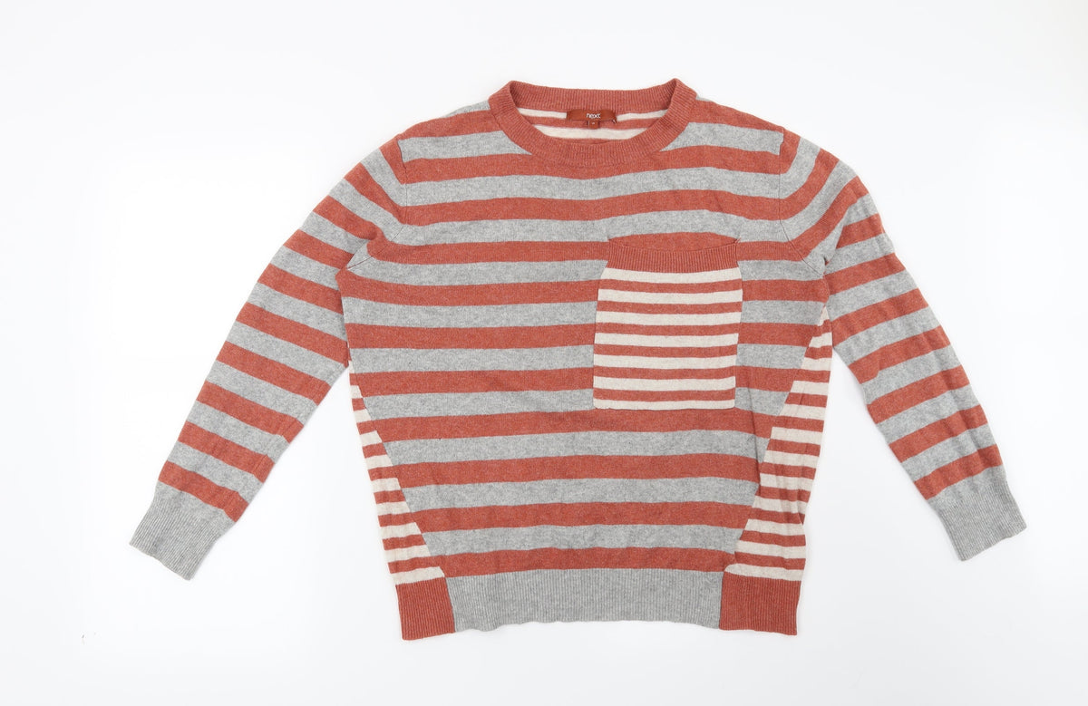 Next Womens Red Striped  Pullover Jumper Size 12