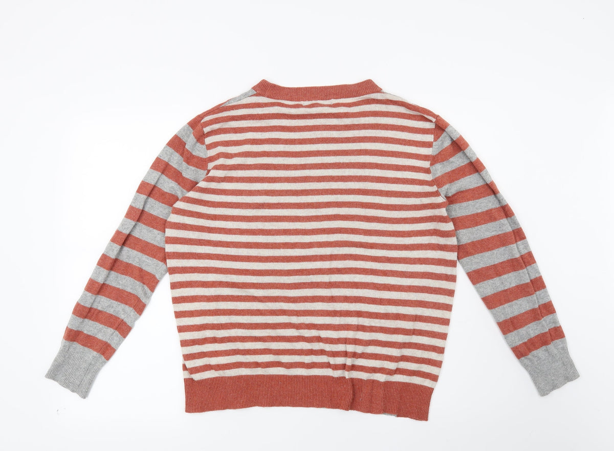 Next Womens Red Striped  Pullover Jumper Size 12