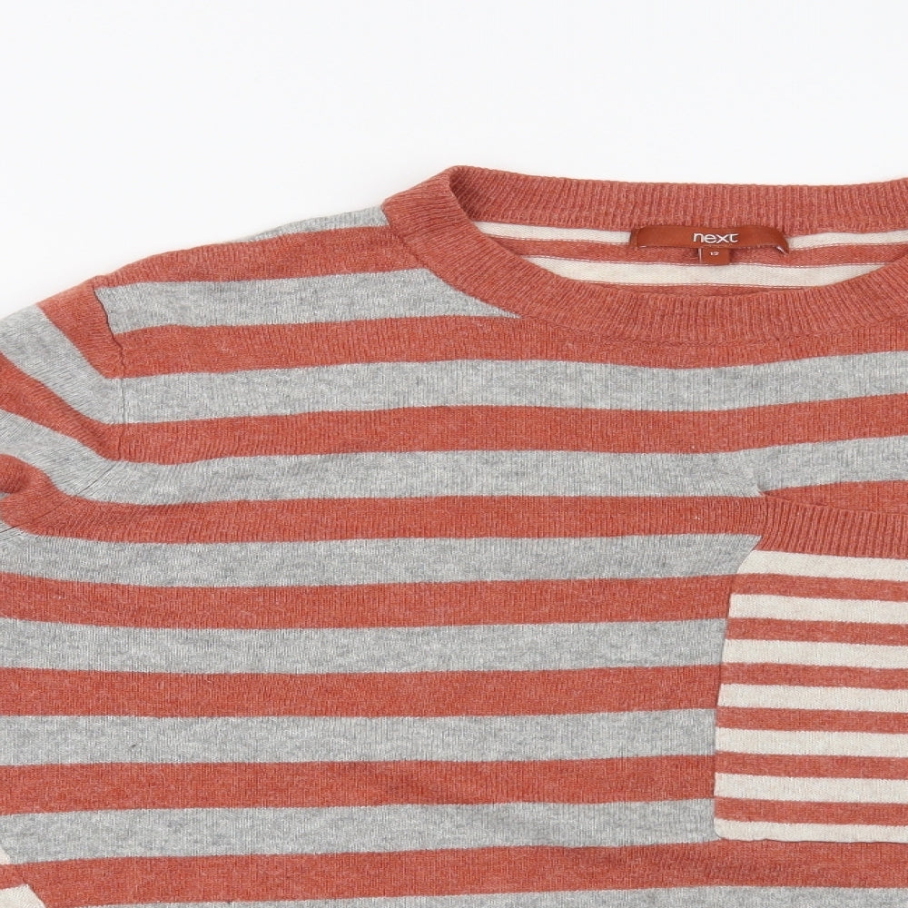 Next Womens Red Striped  Pullover Jumper Size 12