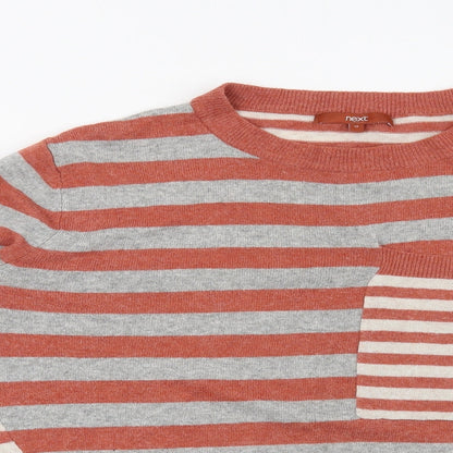 Next Womens Red Striped  Pullover Jumper Size 12