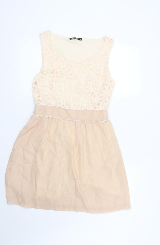 QED London Womens Pink Floral  Fit & Flare  Size S