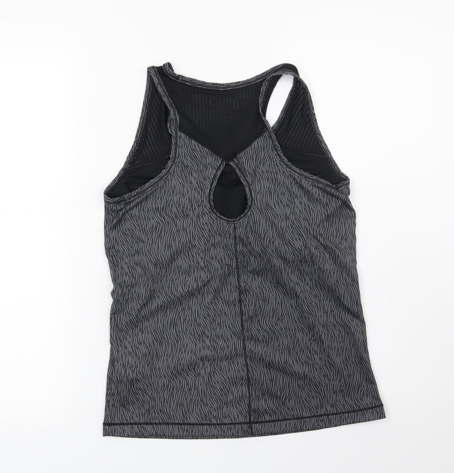 LA Gear Womens Grey Geometric  Basic T-Shirt Size 10