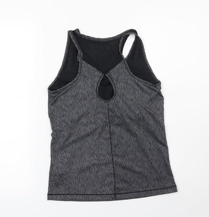 LA Gear Womens Grey Geometric  Basic T-Shirt Size 10