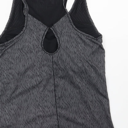 LA Gear Womens Grey Geometric  Basic T-Shirt Size 10