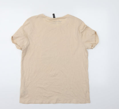 Womens UK Size S Divided Ivory Basic T-Shirt