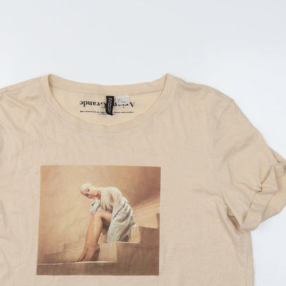 Womens UK Size S Divided Ivory Basic T-Shirt