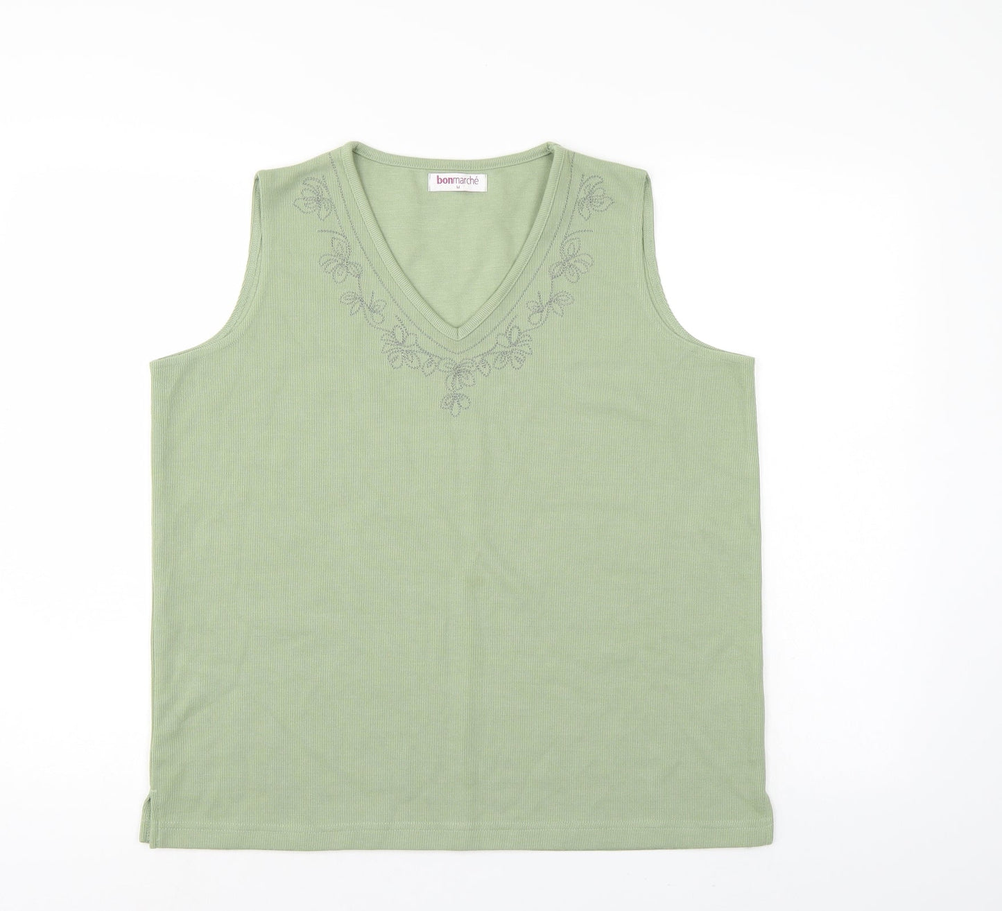 Womens UK Size M Bonmarché Green Basic T-Shirt