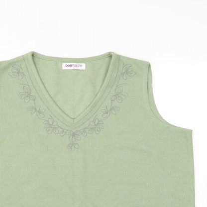 Womens UK Size M Bonmarché Green Basic T-Shirt