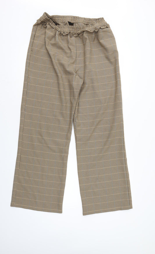 Top Shop Womens Brown Herringbone  Trousers  Size 16 L29 in - Elastic Waist