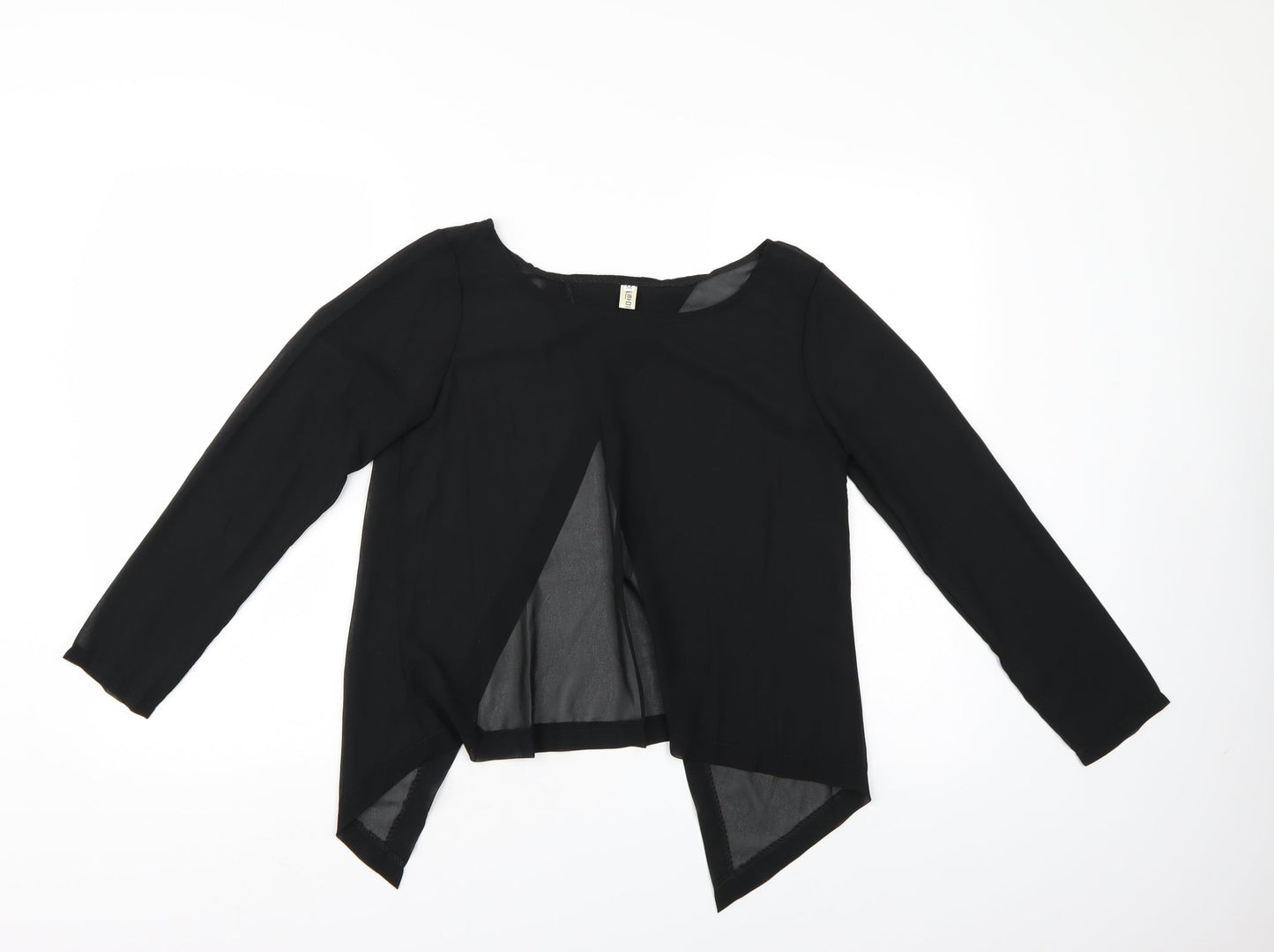 Womens UK Size M Preworn Black Wrap Blouse