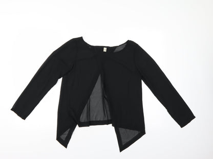 Womens UK Size M Preworn Black Wrap Blouse