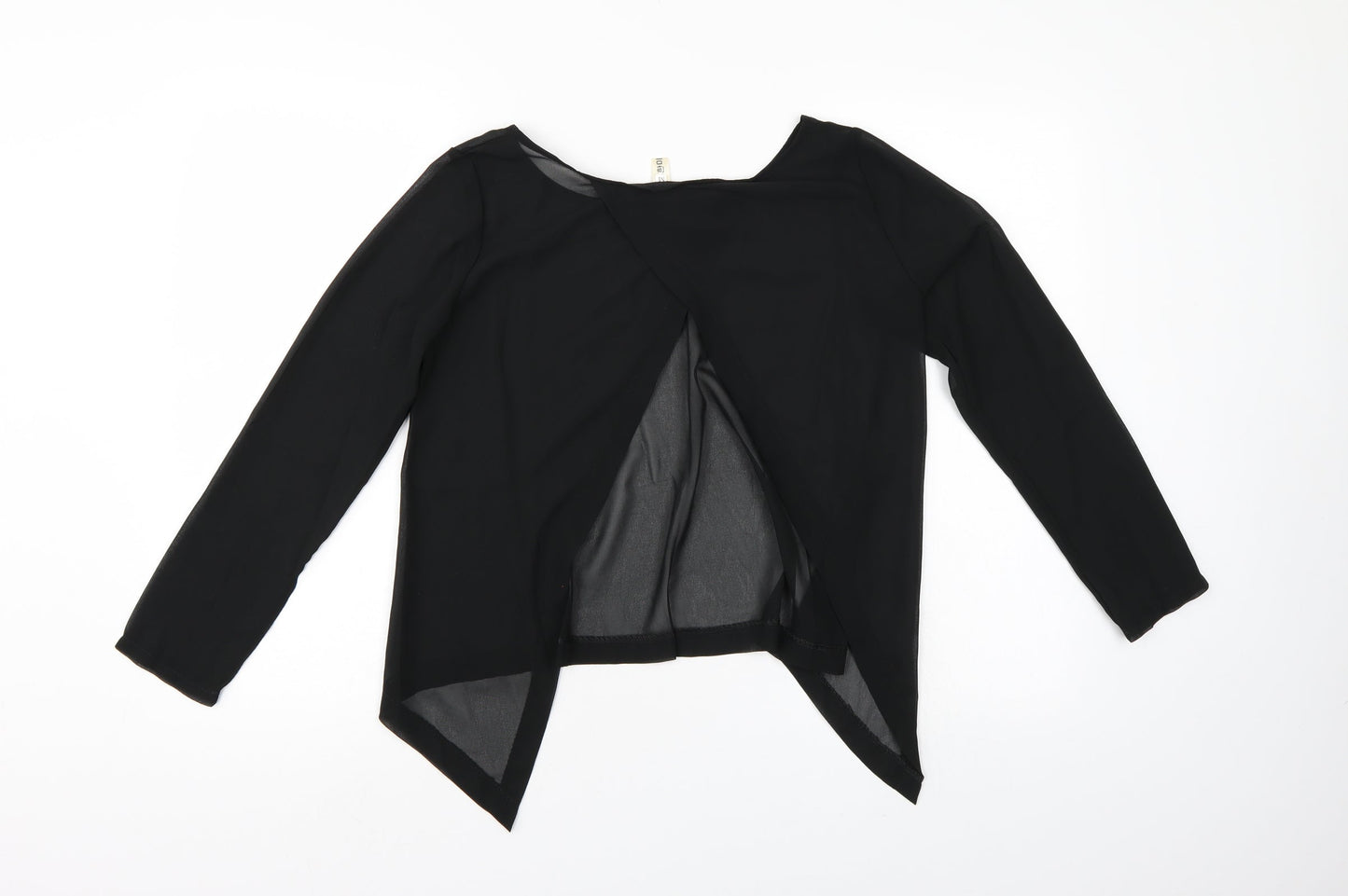 Womens UK Size M Preworn Black Wrap Blouse