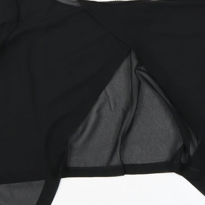 Womens UK Size M Preworn Black Wrap Blouse