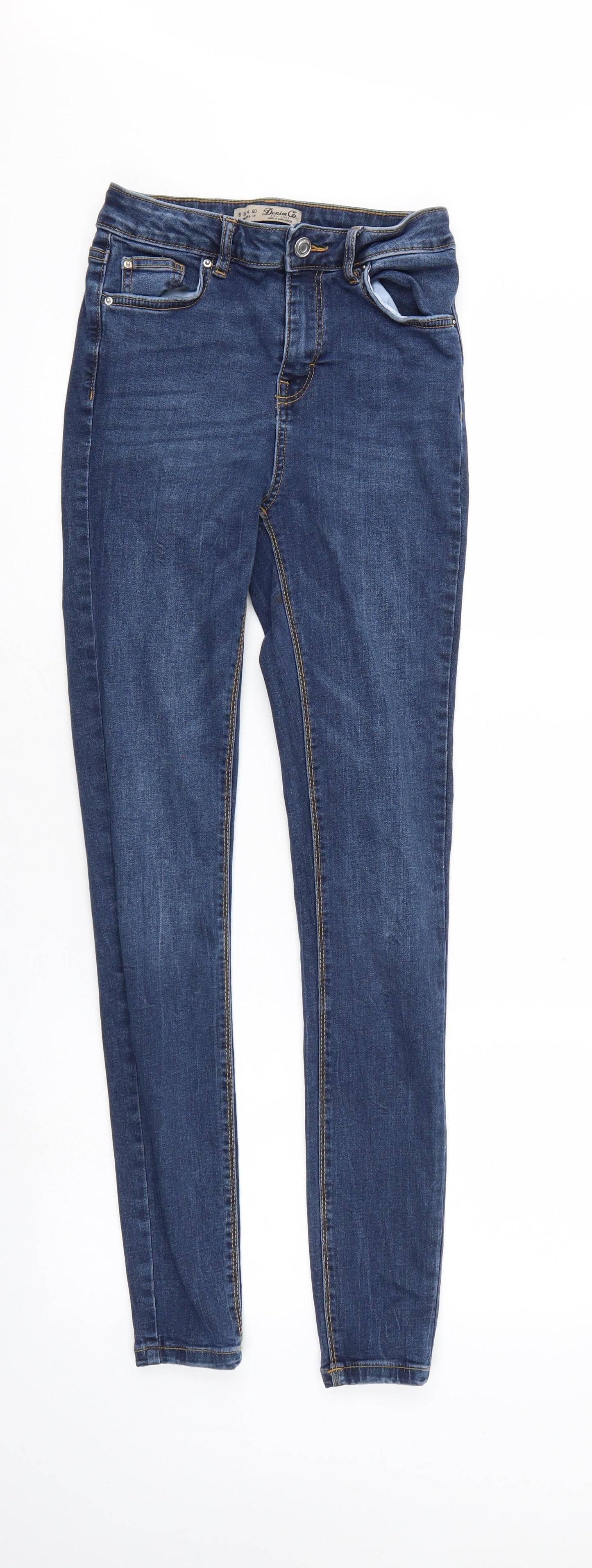 Denim & Co. Womens Blue  Denim Skinny Jeans Size 8 L28 in - Elastic Waist