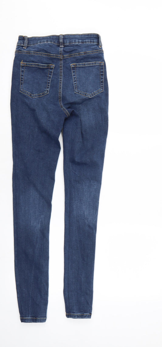 Denim & Co. Womens Blue  Denim Skinny Jeans Size 8 L28 in - Elastic Waist