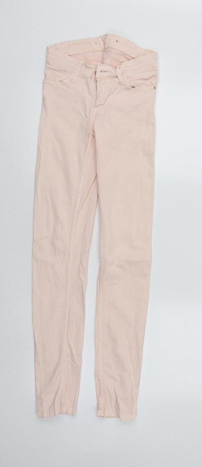 Womens UK Size 6 Stradivarius Regular Fit Skinny Pink Jeans