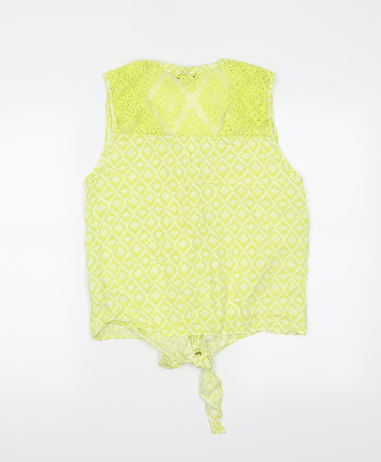 Debenhams Womens Yellow Argyle/Diamond  Basic Button-Up Size 14