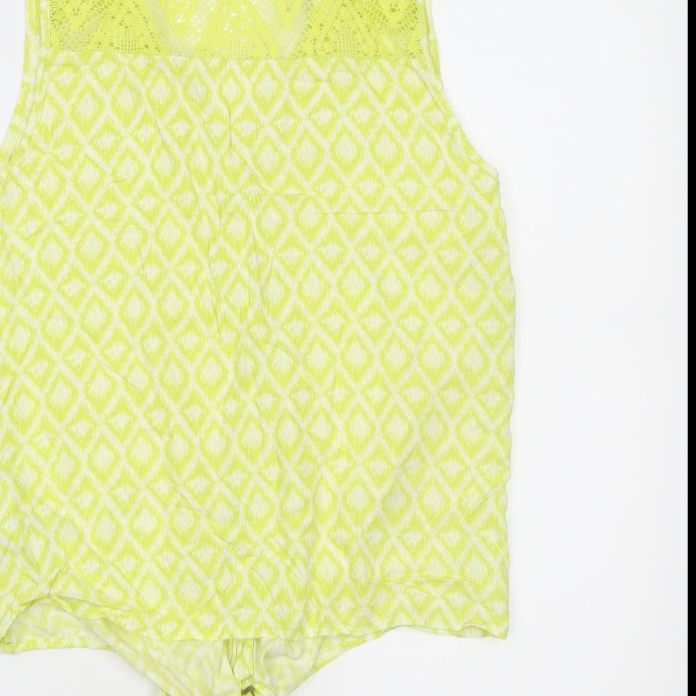 Debenhams Womens Yellow Argyle/Diamond  Basic Button-Up Size 14